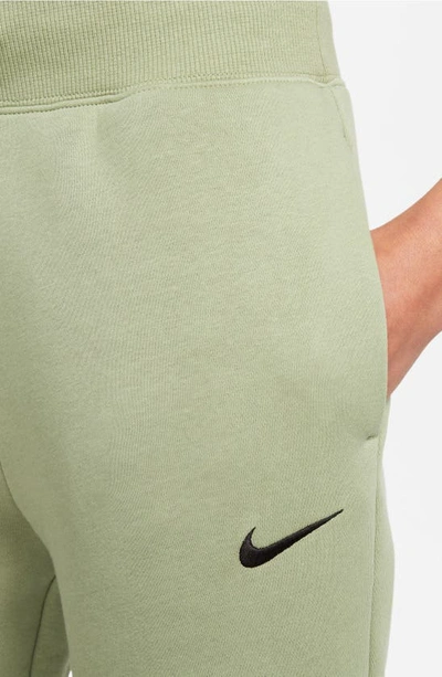 Shop Nike Phoenix Fleece High Waist Joggers In Oil Green/black
