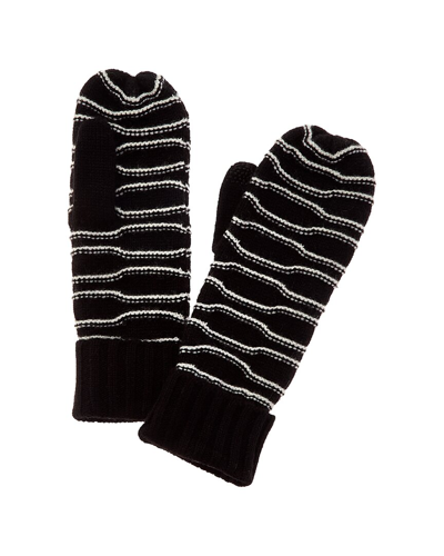 Shop Hannah Rose Bark Stitch Cashmere Mittens In Black