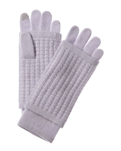 Shop Hannah Rose Waffle Stitch 3-in-1 Cashmere Tech Gloves In Blue