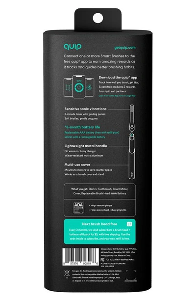 Quip Smart Rechargeable Electric Toothbrush Starter Kit In Black