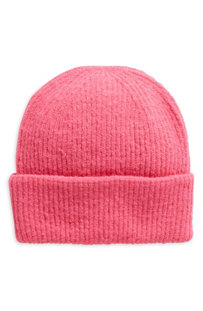 Shop Nordstrom Kids' Rib Knit Cuff Beanie In Pink Rouge