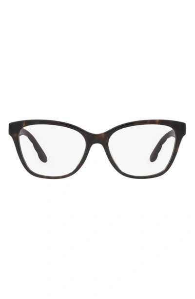 Shop Tory Burch 51mm Rectangular Optical Glasses In Dark Tort