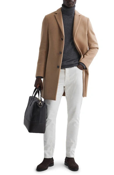 Shop Reiss Gable Wool Blend Overcoat In Camel