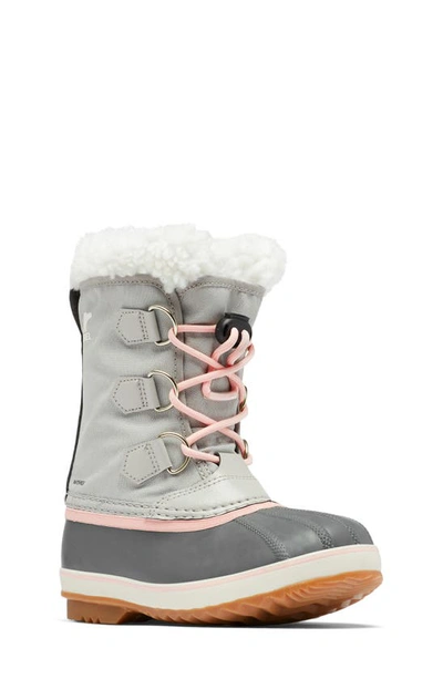 Shop Sorel Kids' Yoot Pac Waterproof Snow Boot In Dove/ Gum 2