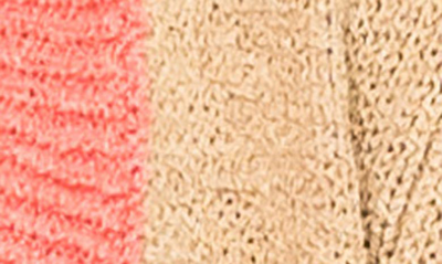 Gibsonlook Gigi Colorblock Cardigan In Natural Coral Rose