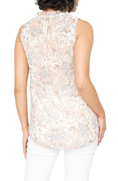 Gibsonlook Respect The Ruffle Floral Sleeveless Top In Flower Field Print