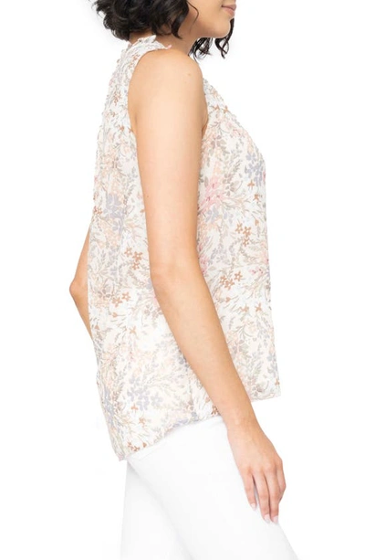 Gibsonlook Respect The Ruffle Floral Sleeveless Top In Flower Field Print