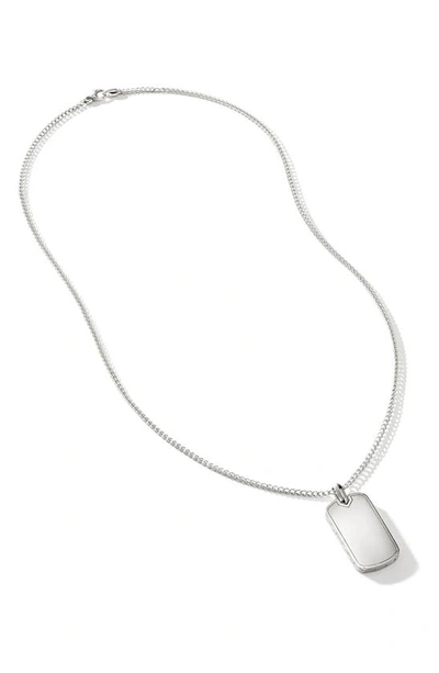 Shop John Hardy Dog Tag Pendant Necklace In Silver