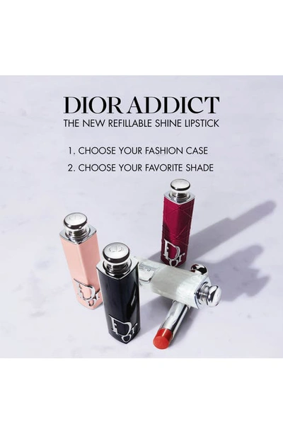 Shop Dior Addict Refillable Couture Lipstick Case In Metallic Silver