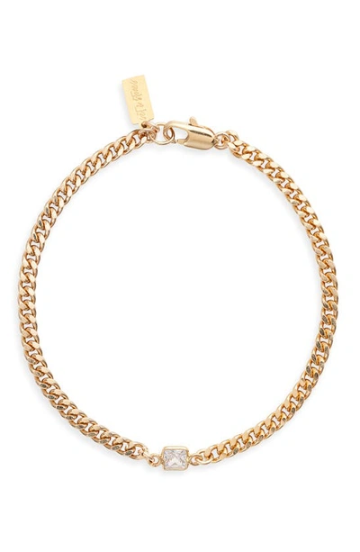 Shop Set & Stones Kelcie Cubic Zirconia Curb Chain Bracelet In Gold