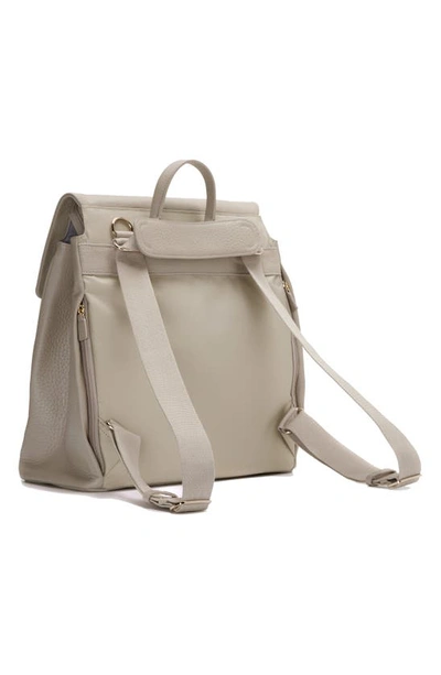 Shop Storksak St. James Convertible Leather Diaper Backpack In Taupe