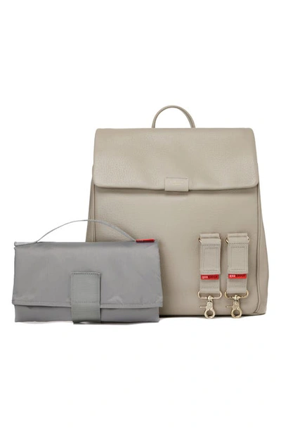 Shop Storksak St. James Convertible Leather Diaper Backpack In Taupe