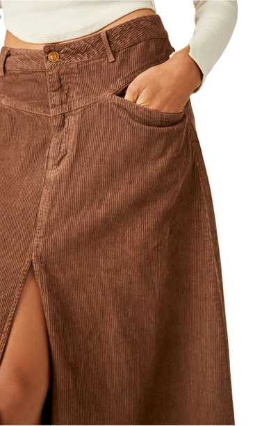 Shop Free People As You Are Corduroy Maxi Skirt In Chocolate