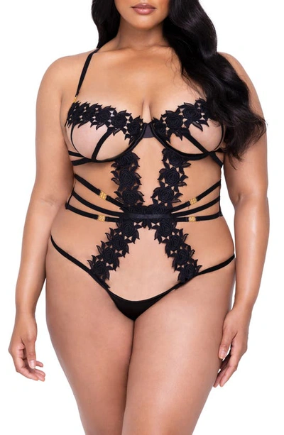 Shop Roma Confidential Ebony Rose Underwire Teddy In Black