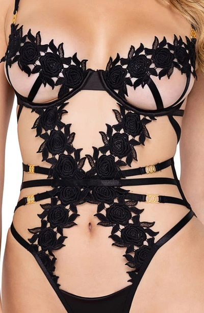 Roma Confidential Ebony Rose Underwire Teddy In Black