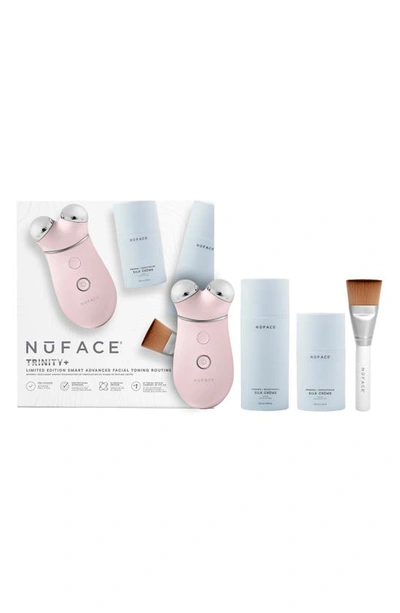 Shop Nuface Trinity+ Smart Advanced Facial Toning Routine Set (limited Edition) $540 Value In Sandy Rose