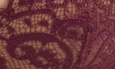 Oh La La Cheri Kinsley Lace Underwire Bra, G-string & Garter Belt Set In Windsor Wine