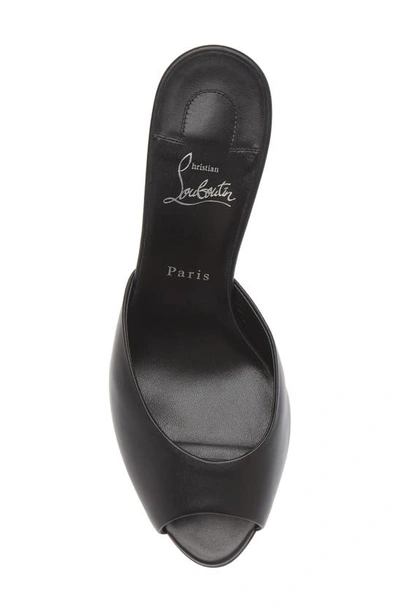 Shop Christian Louboutin Me Dolly Peep Toe Slide Sandal In B439 Black/ Lin Black
