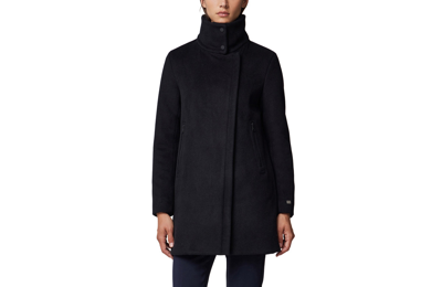 Soia & Kyo Abbi Wool Blend Coat With Removable Quilted Puffer Bib In Black