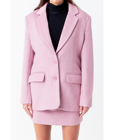 Shop Endless Rose Women's Wool Boxy Oversize Blazer In Purple