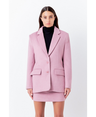 Shop Endless Rose Women's Wool Boxy Oversize Blazer In Purple