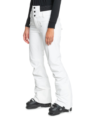Shop Roxy Juniors' Rising High Snow Pants In Bright White