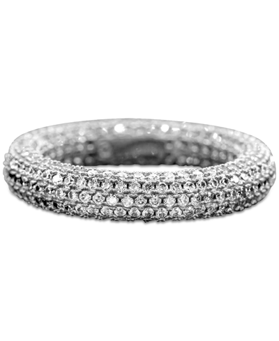 Shop Adornia Pave Crystal Eternity Rounded Band Ring In Silver