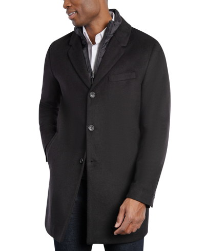 Shop Michael Kors Men's Water-resistant Slim-fit Overcoat With Zip-out Liner In Charcoal