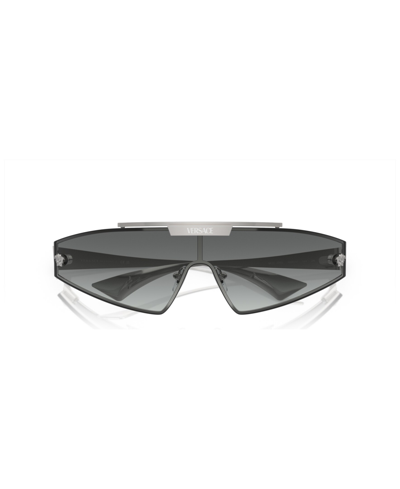 Versace Ve 2265 100011 44mm Womens Shield Sunglasses In Silver