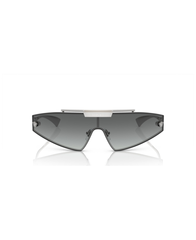Versace Ve 2265 100011 44mm Womens Shield Sunglasses In Silver
