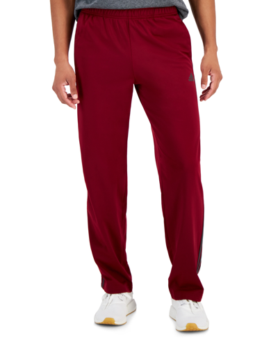 Shop Adidas Originals Men's Primegreen Essentials Warm-up Open Hem 3-stripes Track Pants In Burg,dgh