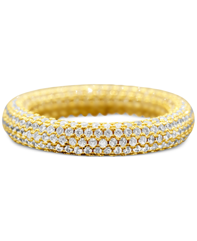 Shop Adornia Pave Crystal Eternity Rounded Band Ring In Gold