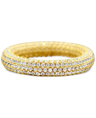 Adornia Crystal Eternity Rounded Band Ring Gold In Gold