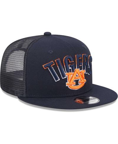 New Era Navy Auburn Tigers Grade Trucker 9fifty Snapback Hat In Navy