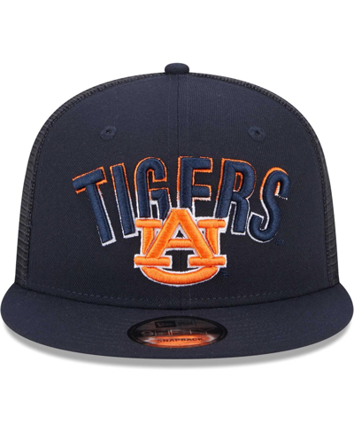 New Era Navy Auburn Tigers Grade Trucker 9fifty Snapback Hat In Navy
