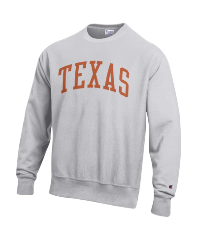 Champion Men's  Heathered Gray Texas Longhorns Arch Reverse Weave Pullover Sweatshirt In Heathered Gray