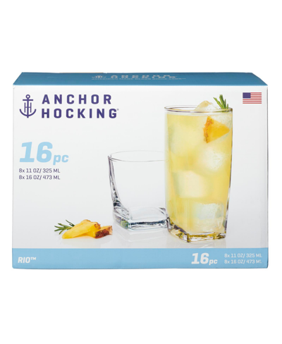 Anchor Hocking 16 Piece Rio Beverage Set In Clear
