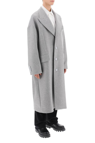 Shop Dolce & Gabbana Deconstructed Maxi Coat In Grey