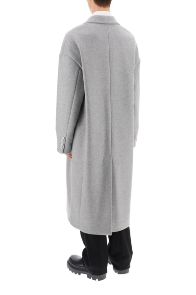Shop Dolce & Gabbana Deconstructed Maxi Coat In Grey