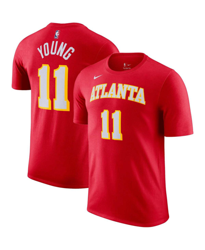 Shop Nike Men's  Trae Young Red Atlanta Hawks Icon 2022/23 Name And Number T-shirt