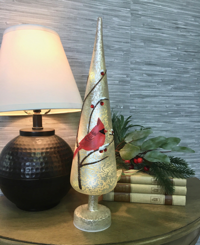 Santa's Workshop 16" Glass Led Cardinal Tree In White