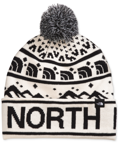 Shop The North Face Ski Tuke Beanie In Gardenia White,tnf Black