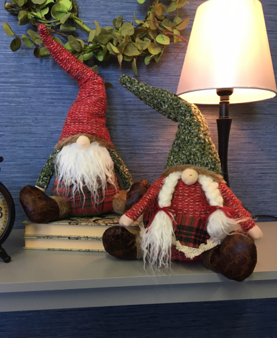 Shop Santa's Workshop 9" Country Gnomes, Set Of 2 In Red