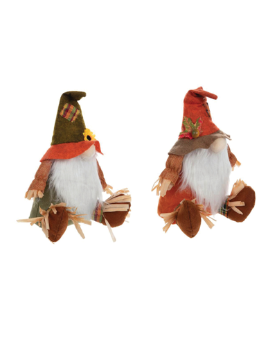 Shop Santa's Workshop 10" Scarecrow Gnomes, Set Of 2 In Multi