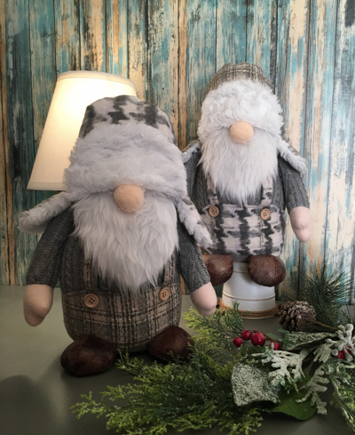 Shop Santa's Workshop 11" Plaid Gnomes, Set Of 2 In Gray