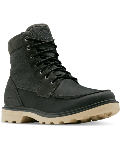 Shop Sorel Men's Carson Moc-toe Waterproof Boot In Coal,oatmeal