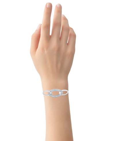 Macy's Diamond Ovals Bolo Bracelet (1/6 Ct. T.w.) In Sterling Silver In Sterling Silver