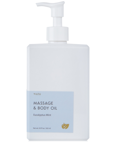 Shop Yuzu Soap Eucalyptus Mint Massage & Body Oil, 8.9 Oz. In No Color