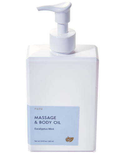 Shop Yuzu Soap Eucalyptus Mint Massage & Body Oil, 8.9 Oz. In No Color