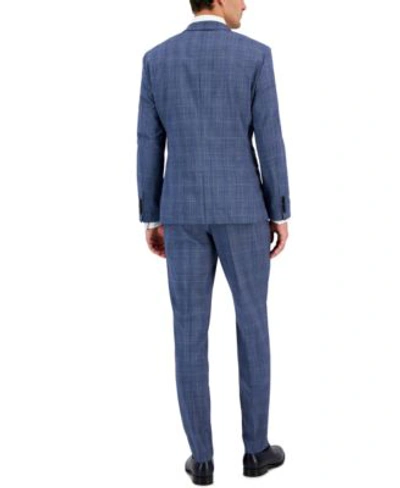 Shop Hugo By  Boss Mens Modern Fit Plaid Suit Separates In Medium Blue Plaid